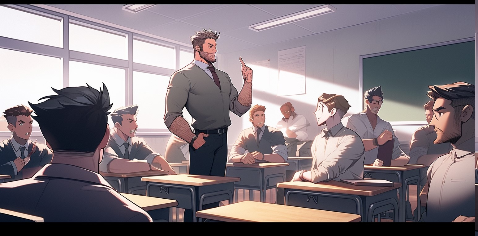 Cette image représente un professeur qui parle à ses élèves dans un classe