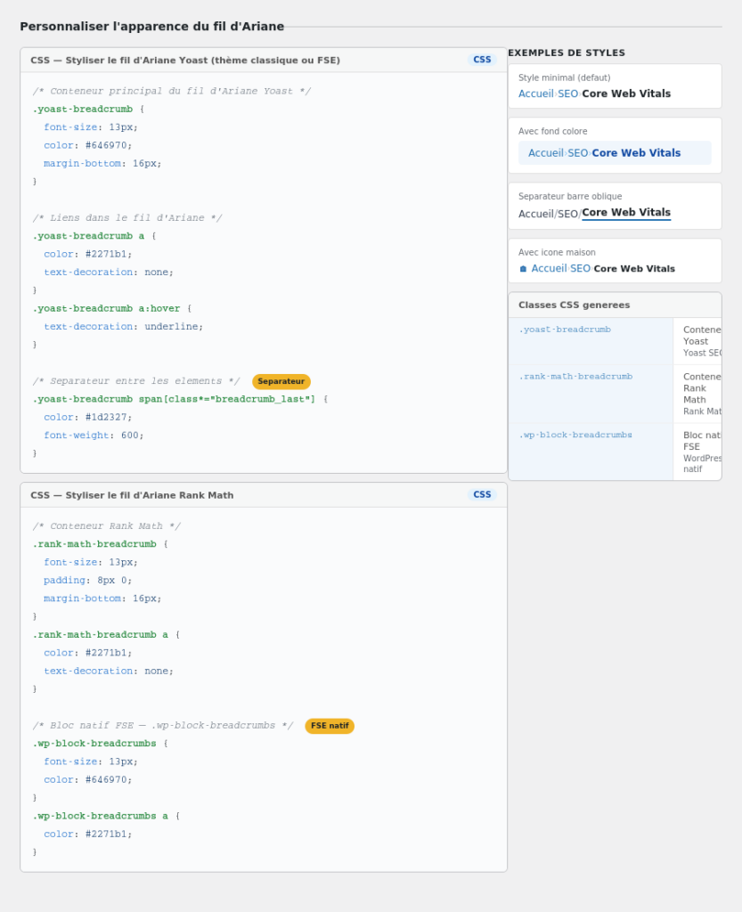 CSS de personnalisation
