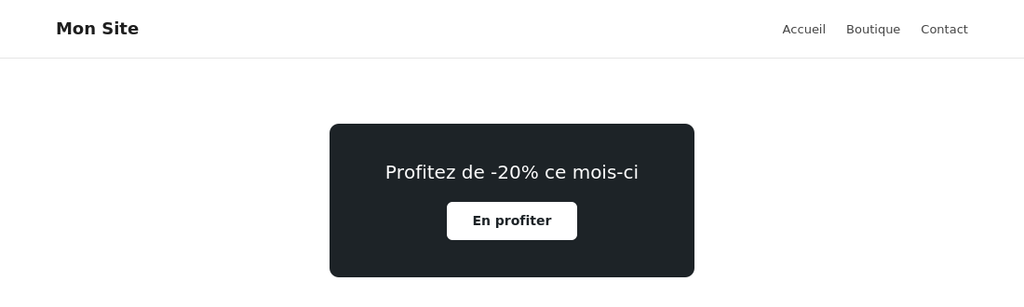 rendu final du bloc personnalisé sur le site