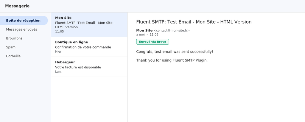écran "Add Connection" Brevo dans FluentSMTP